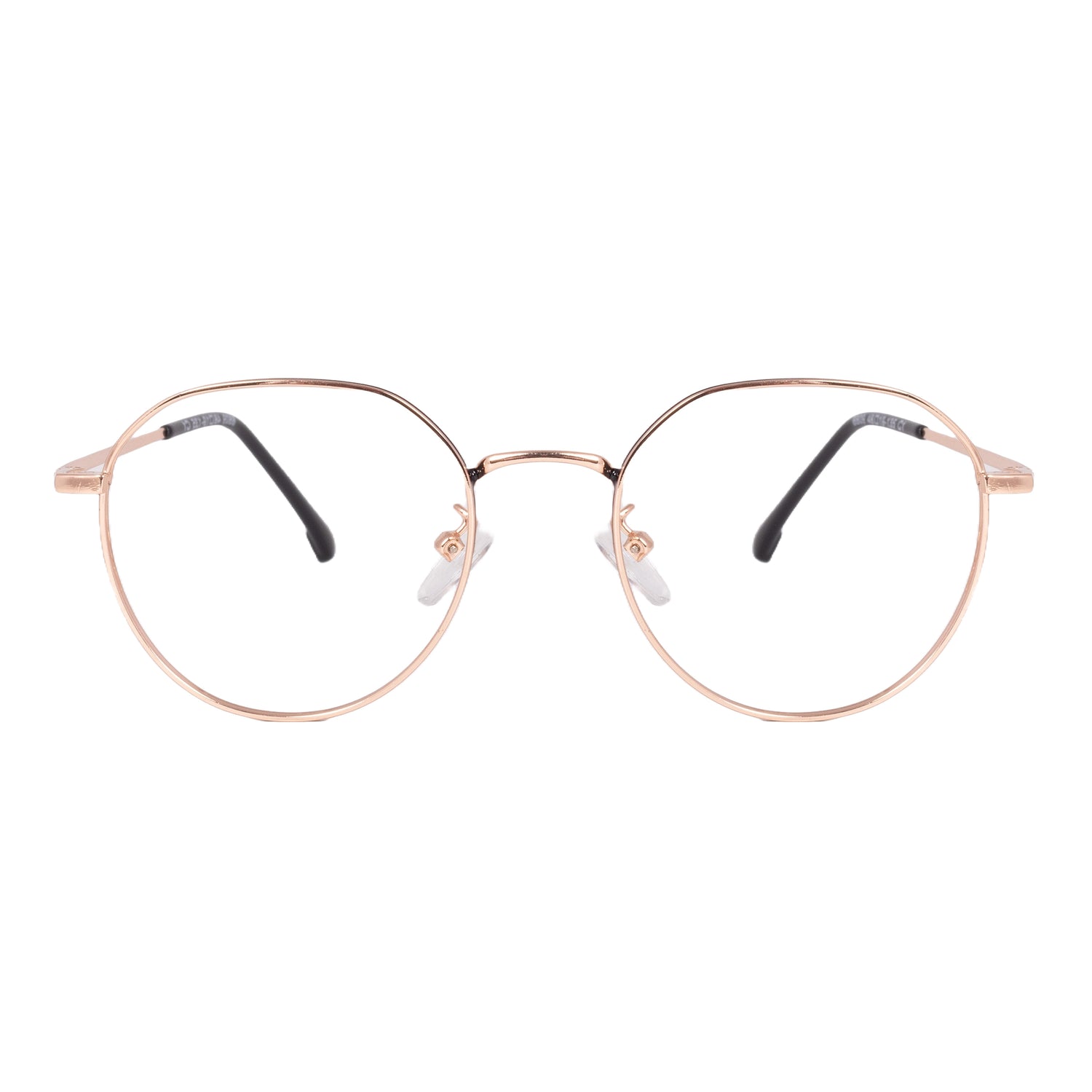 Round Golden & Black Full Rim Metal Frame