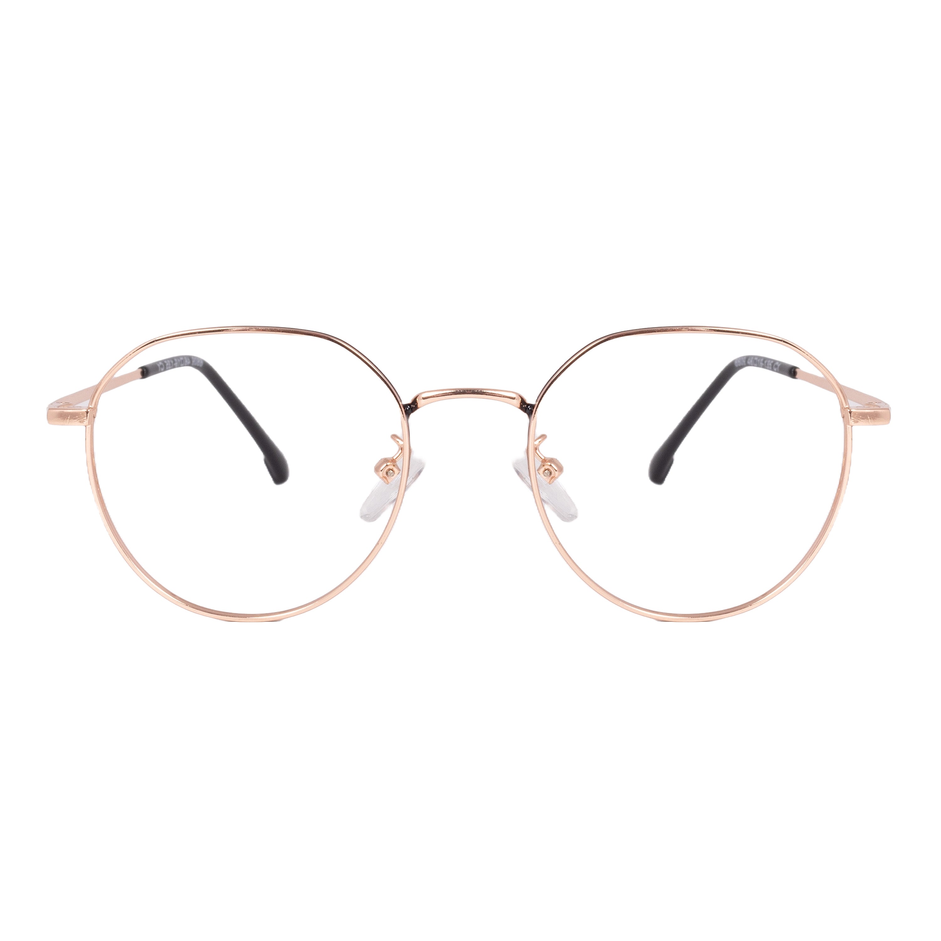 Round Golden & Black Full Rim Metal Frame