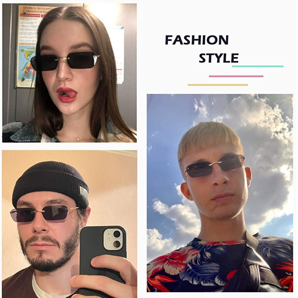 Black Rim less sunglasses for men and women unsex latest stylish