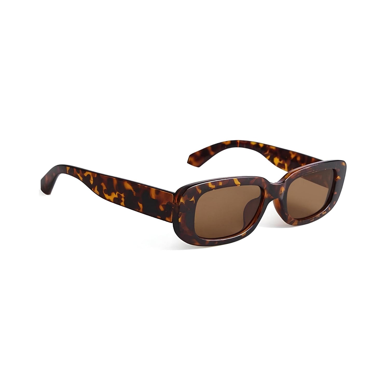 Rectro Series Retro Rectangular Sunglasses - Leopard Print