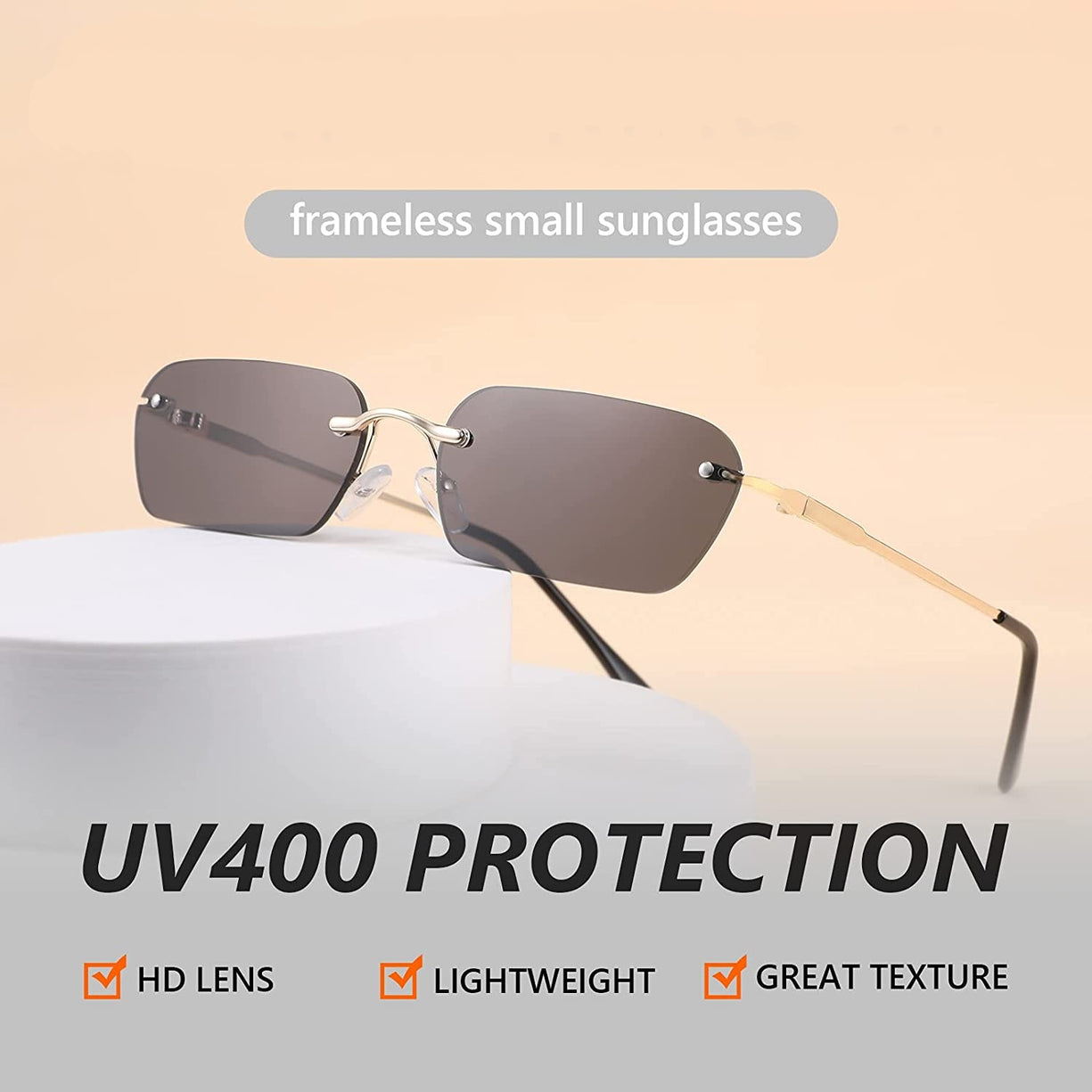 Black Rim less sunglasses for men and women unsex latest stylish