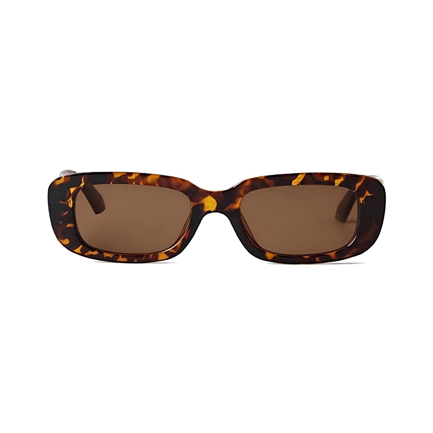 Rectro Series Retro Rectangular Sunglasses - Leopard Print