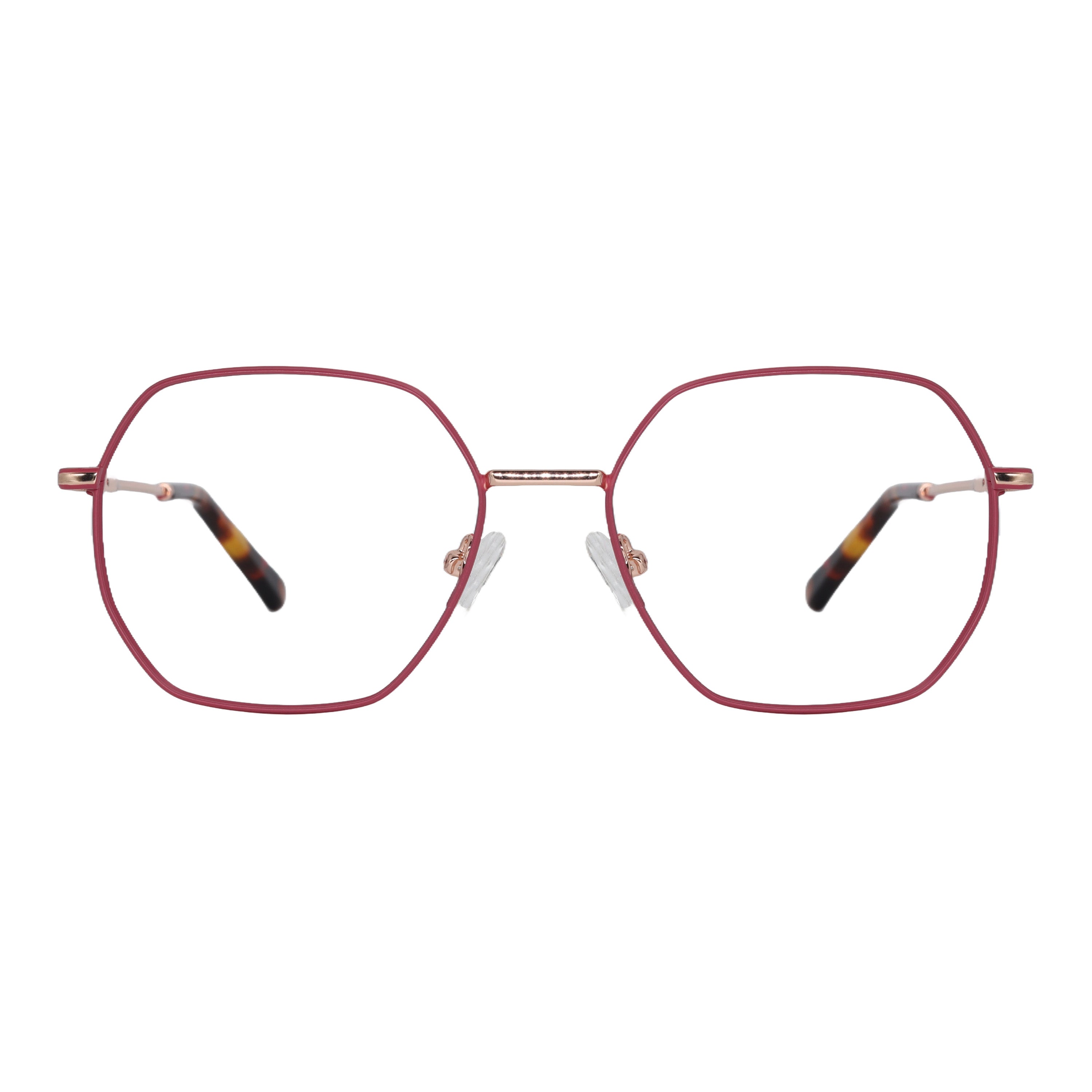 Matt pink Metal Hexagon Frame For women&