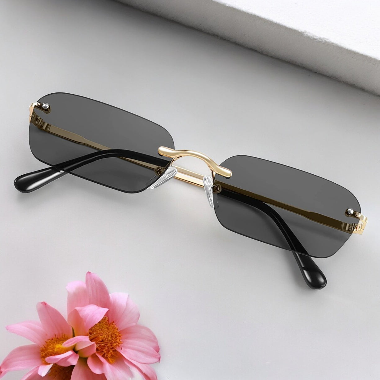 Black Rim less sunglasses for men and women unsex latest stylish
