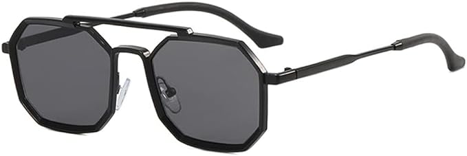 Pathan UV Sunglasses Protected Vintage Square Sunglasses for Men, Polygon Metal Frames