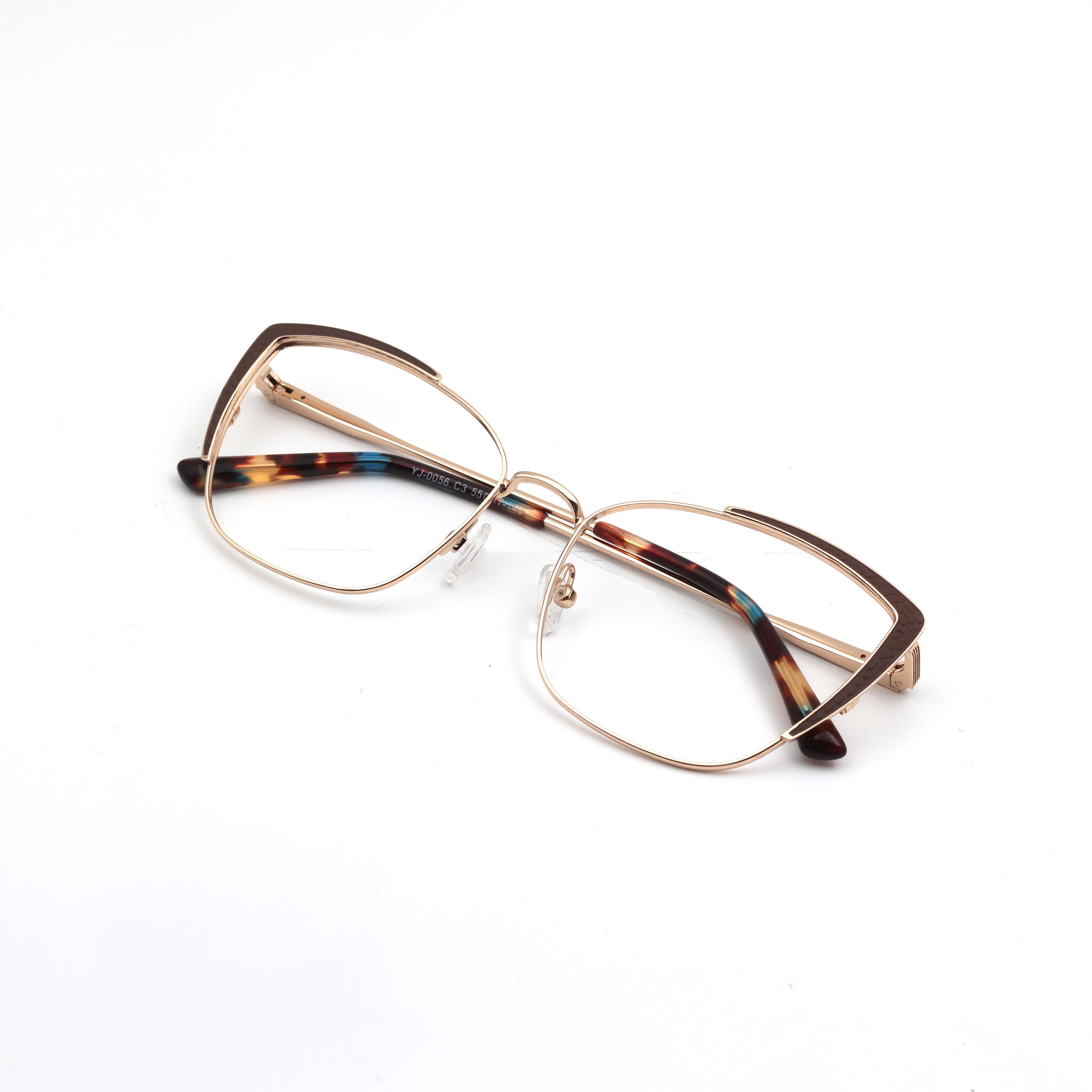 Cat-Eye Marble Side Metallic Full Rim Frame For women&
