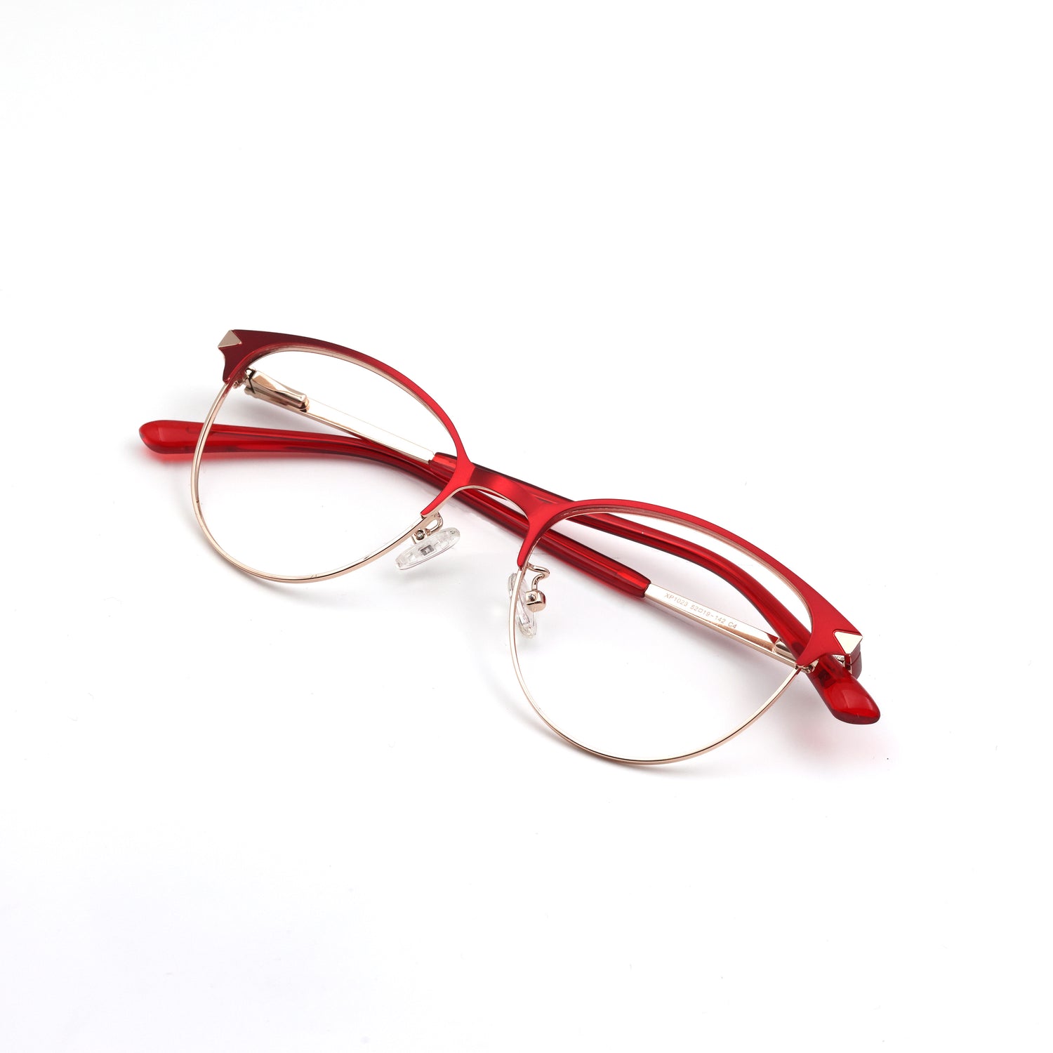 Red & golden Metal Full Rim Cat-Eye Frame