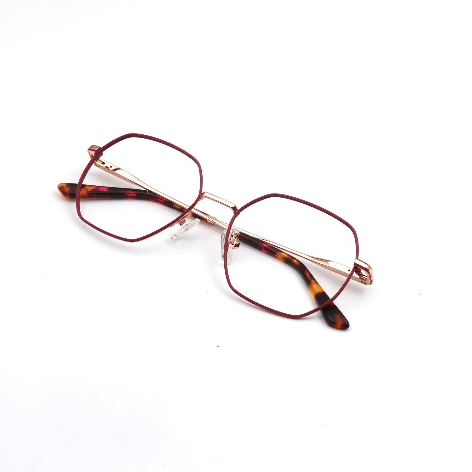 Matt pink Metal Hexagon Frame For women&