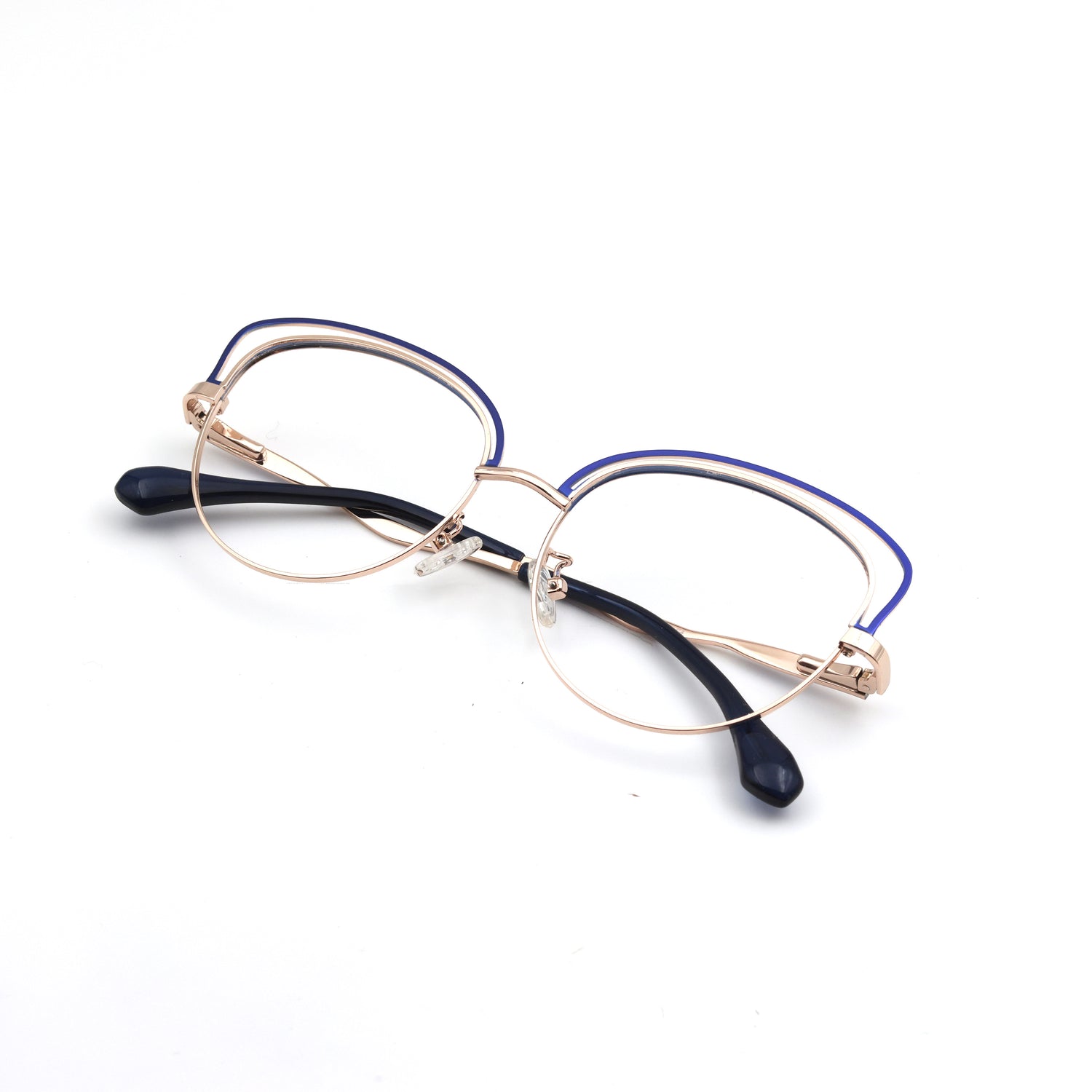 Golden & blue silver cat eye oversized frame for women