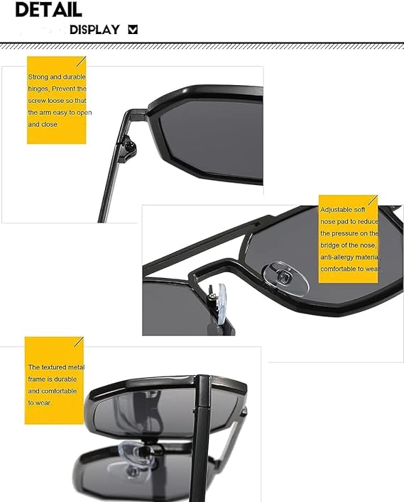 Pathan UV Sunglasses Protected Vintage Square Sunglasses for Men, Polygon Metal Frames