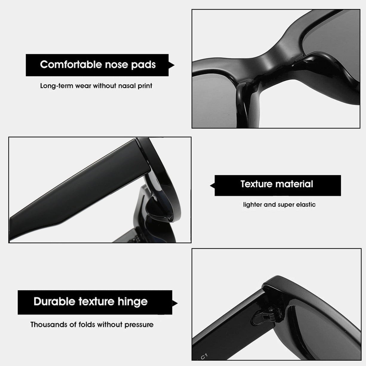 Black side thick sunglasses for women