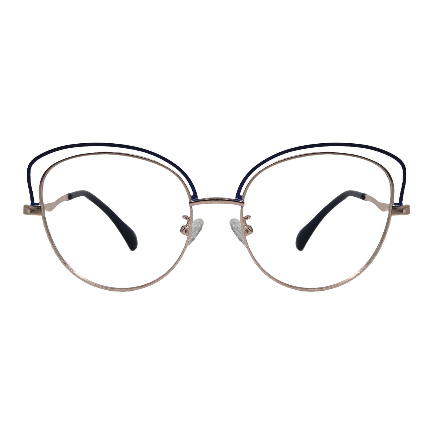 Golden & blue silver cat eye oversized frame for women