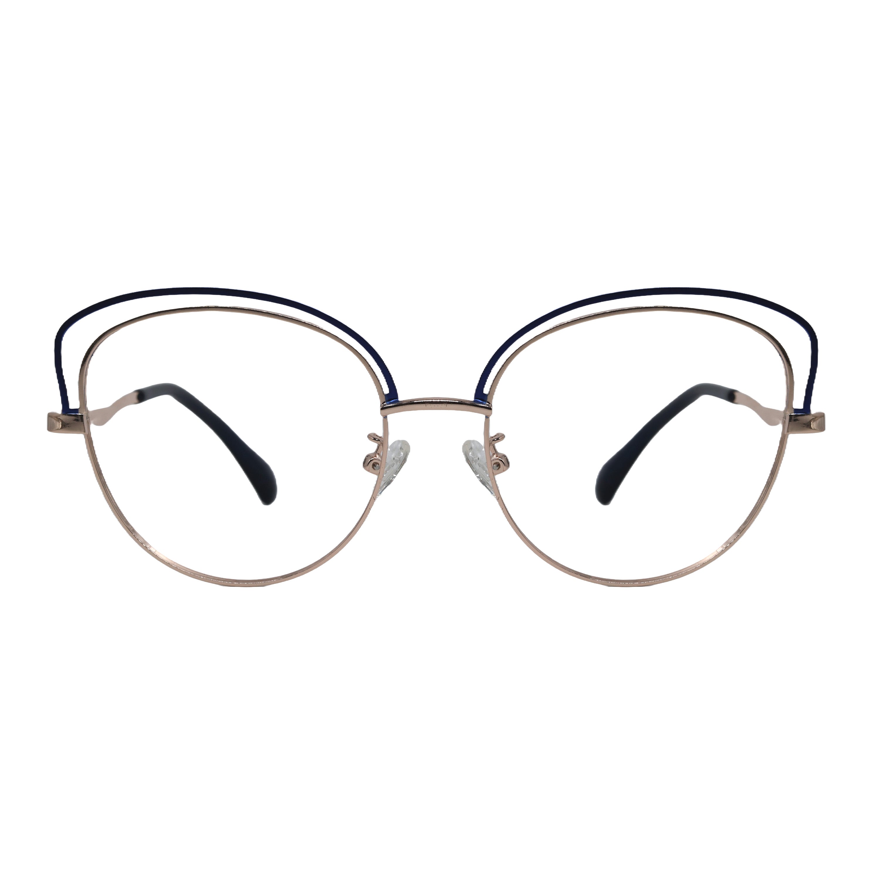 Golden & blue silver cat eye oversized frame for women