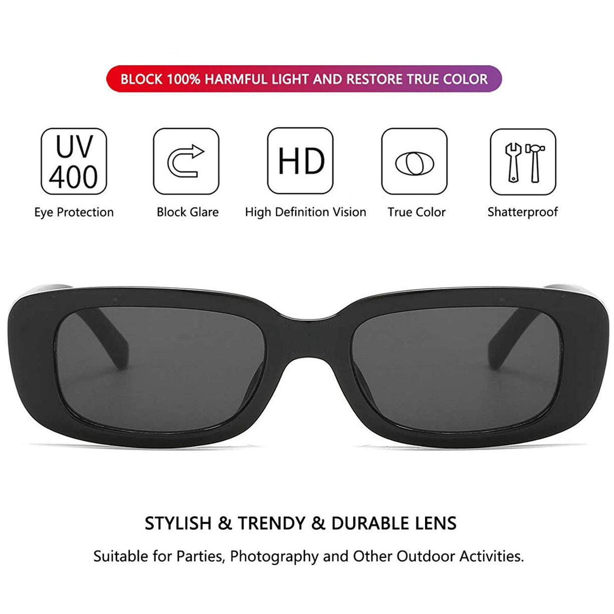 Black side thick sunglasses for women