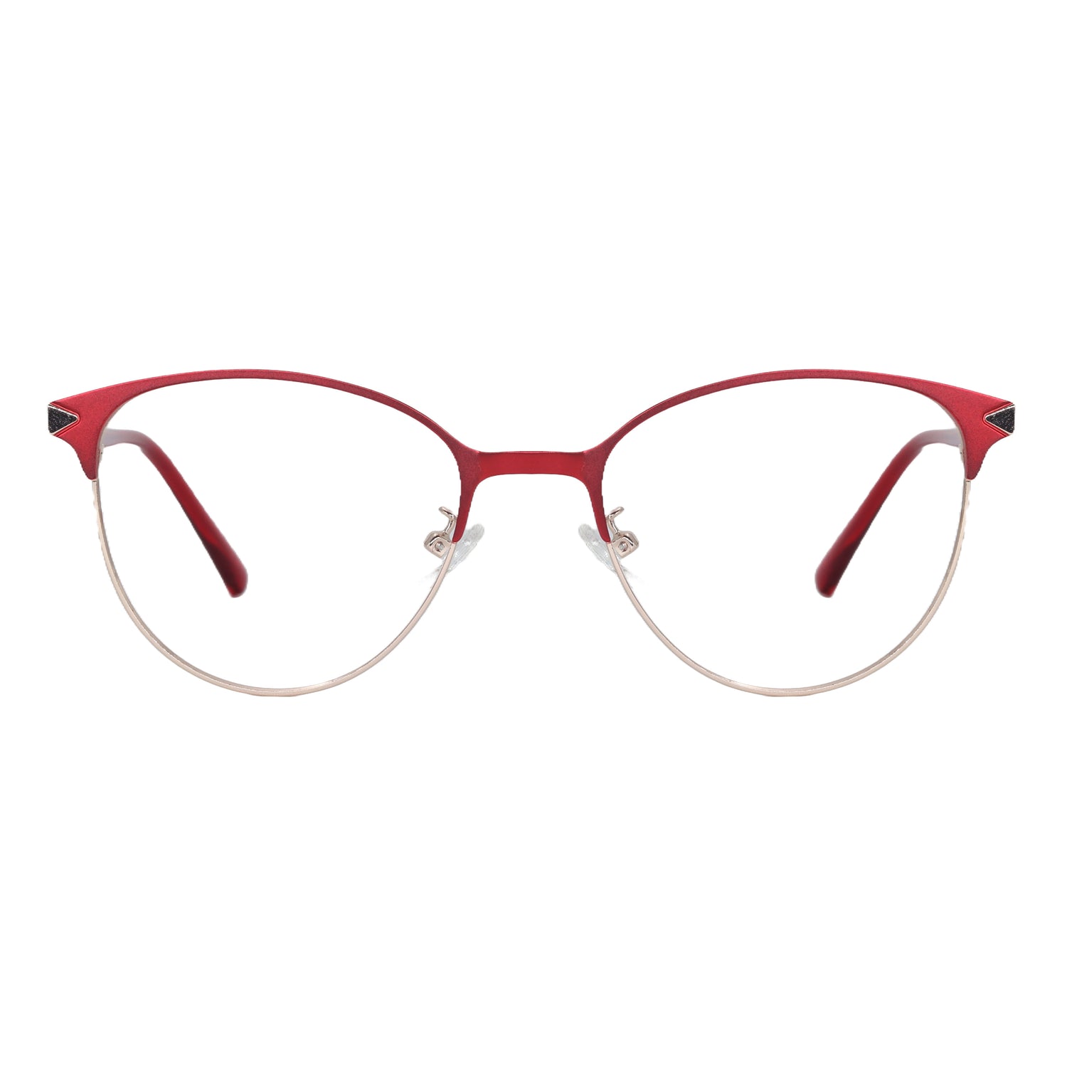 Red & golden Metal Full Rim Cat-Eye Frame