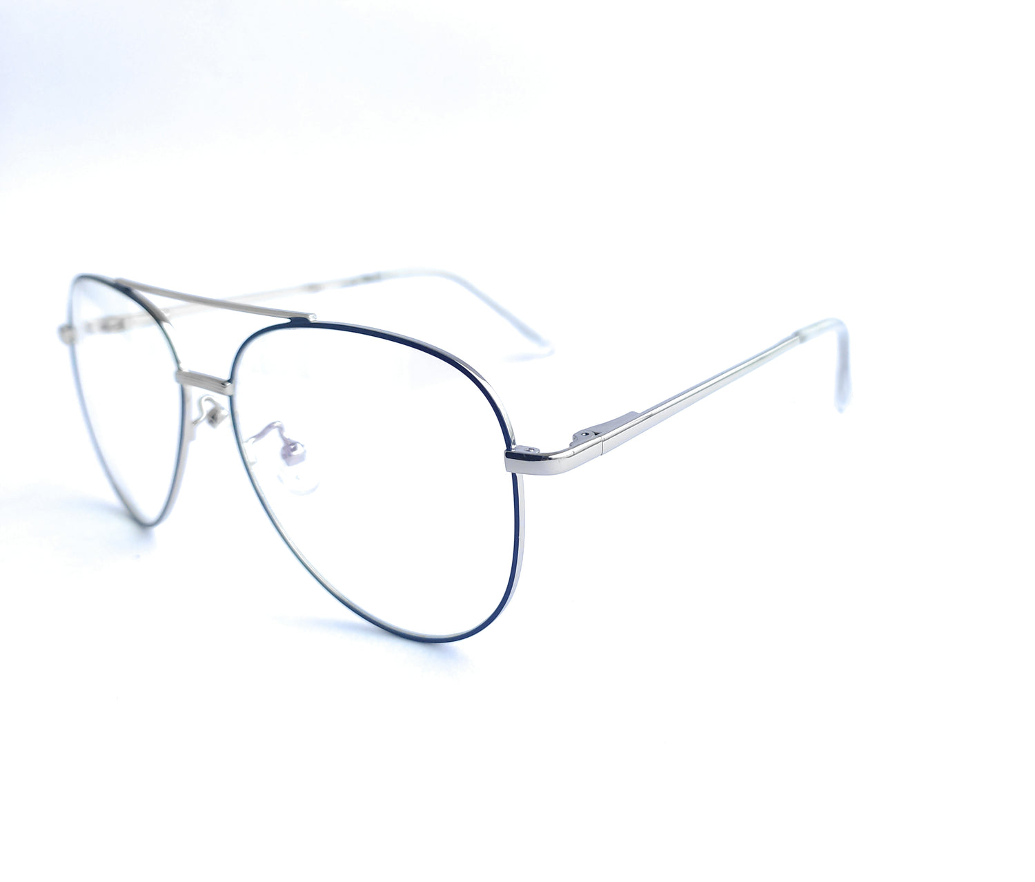 Aviator silver metal full rim frame