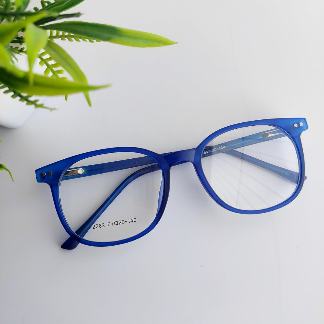 Square matt blue full rim frame