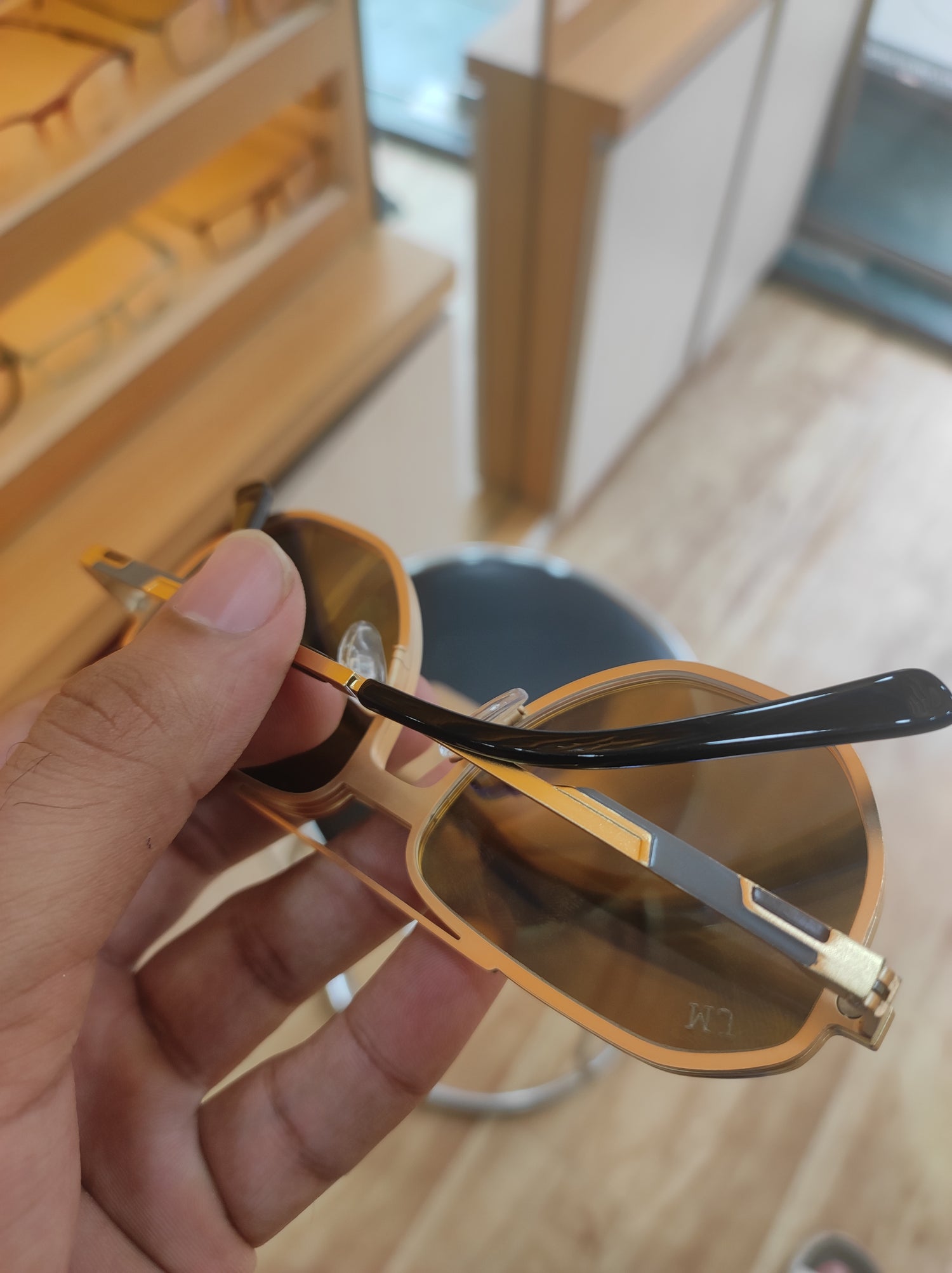 Golden Aviator shape Full titanium frame 3 in 1 clip on best for day and night drive