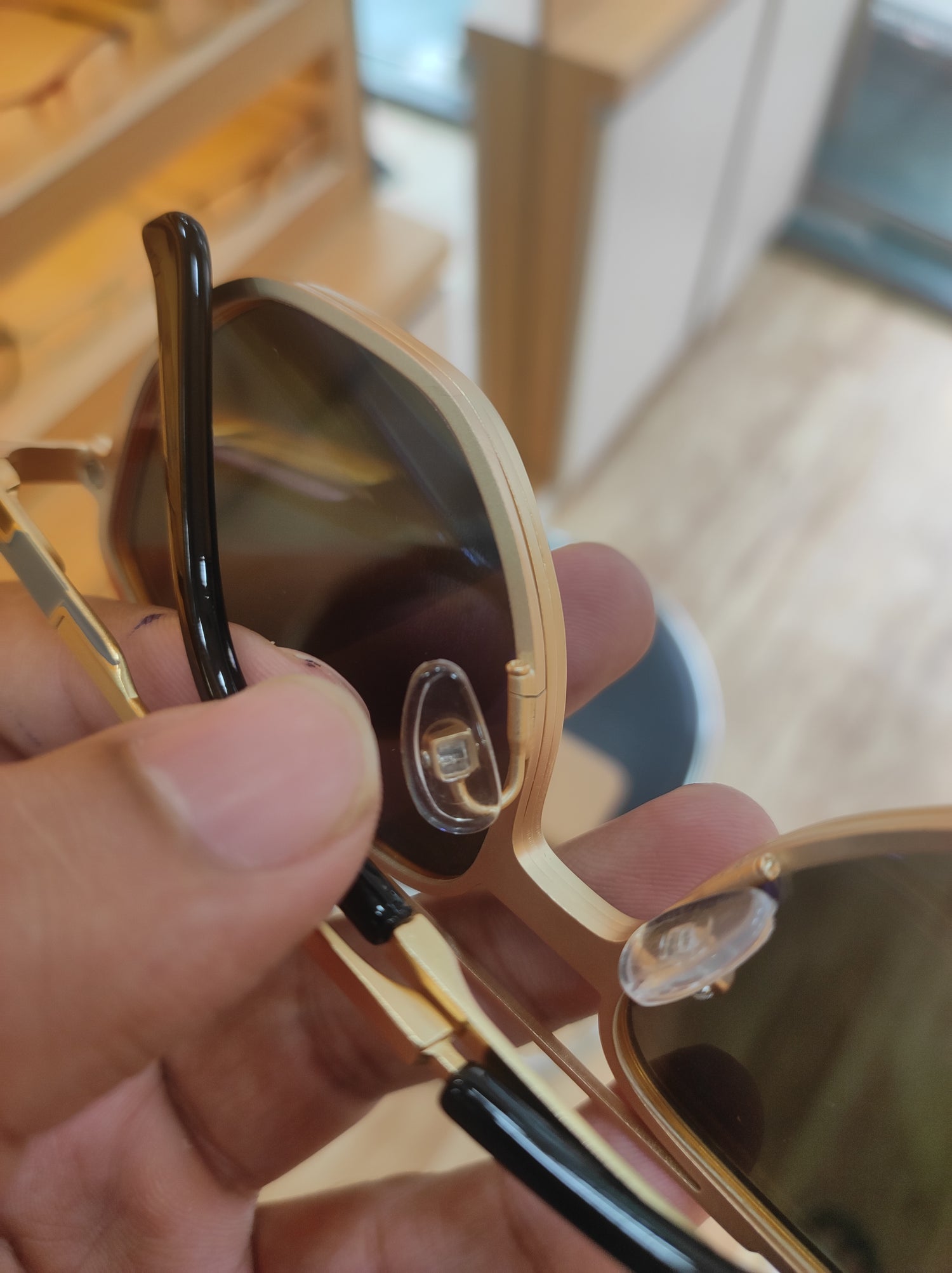 Golden Aviator shape Full titanium frame 3 in 1 clip on best for day and night drive