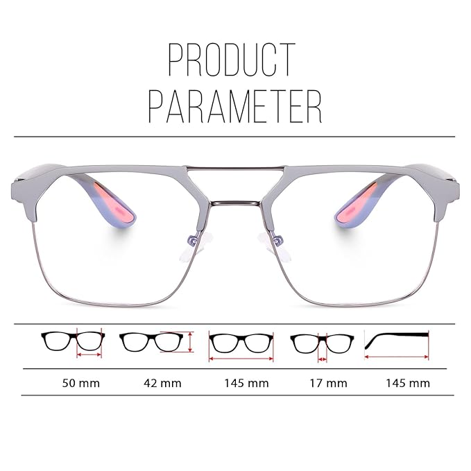Matt GREY BLUE CUT UV-400 Frame ( power lens Available)