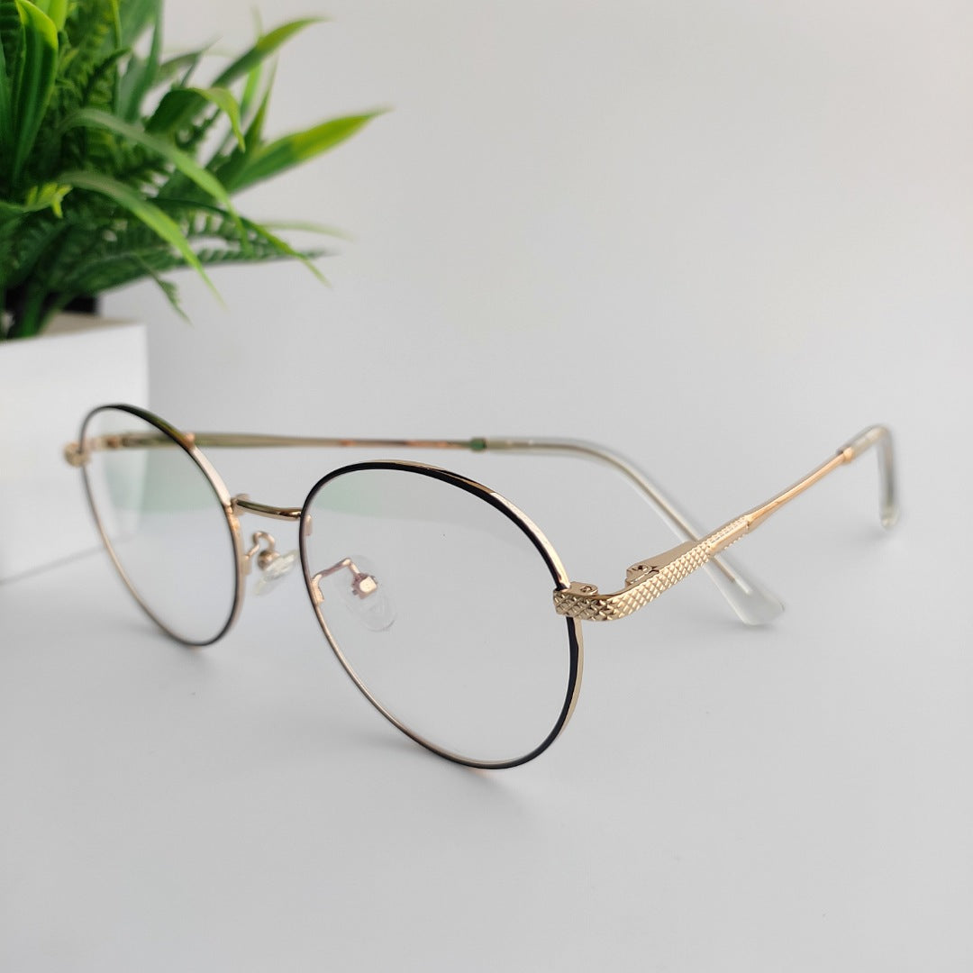 Metal round full rim frame golden & Black