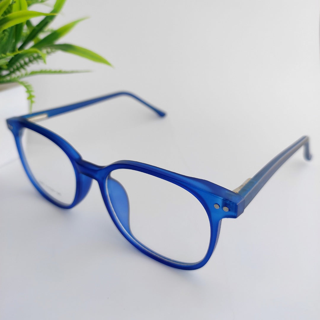 Square matt blue full rim frame