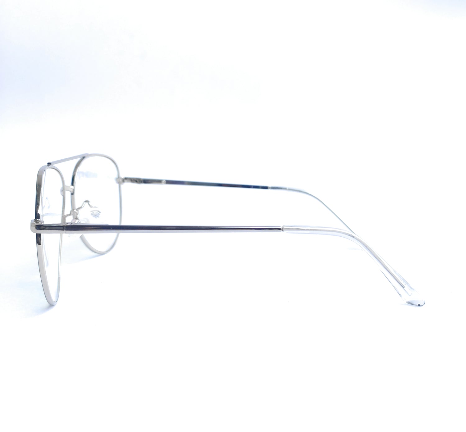 Aviator silver metal full rim frame