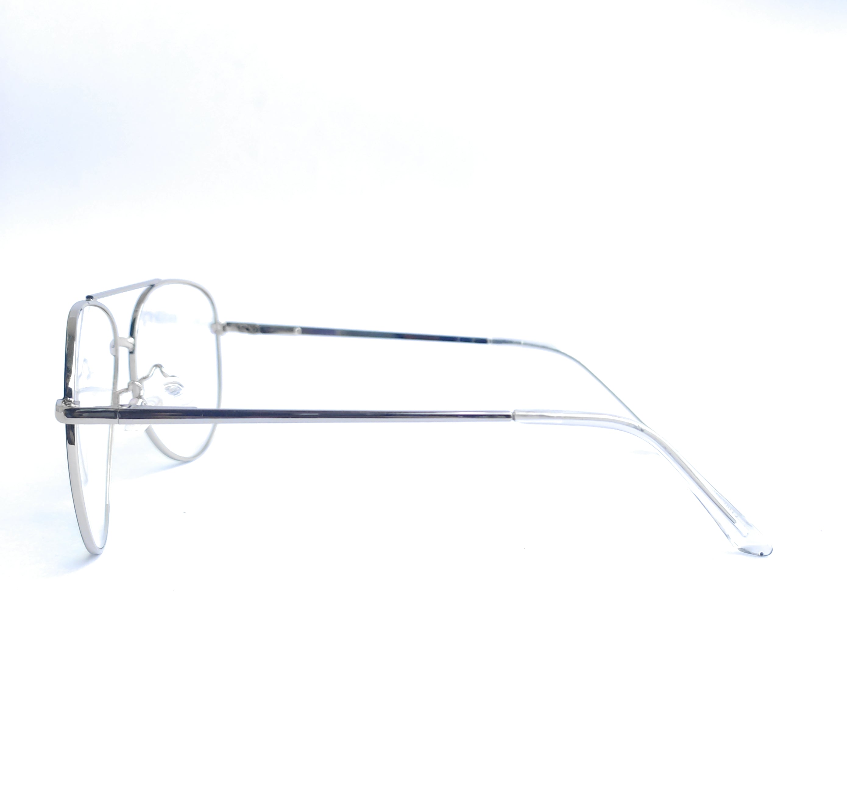 Aviator silver metal full rim frame