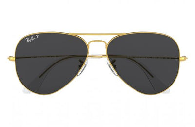 RB AVIATOR CLASSIC GOLD and brown glass UV-400 SUNGLASSES