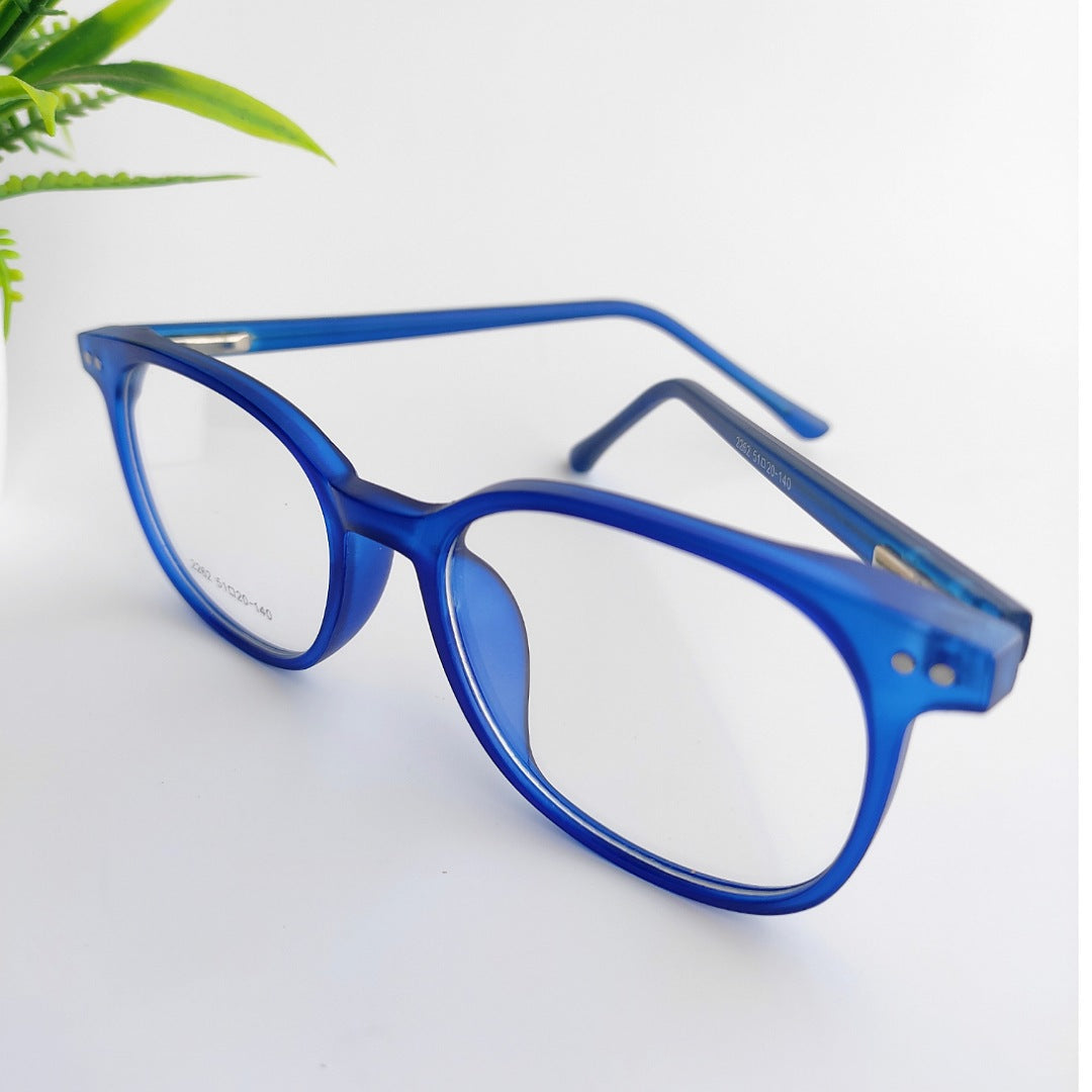 Square matt blue full rim frame