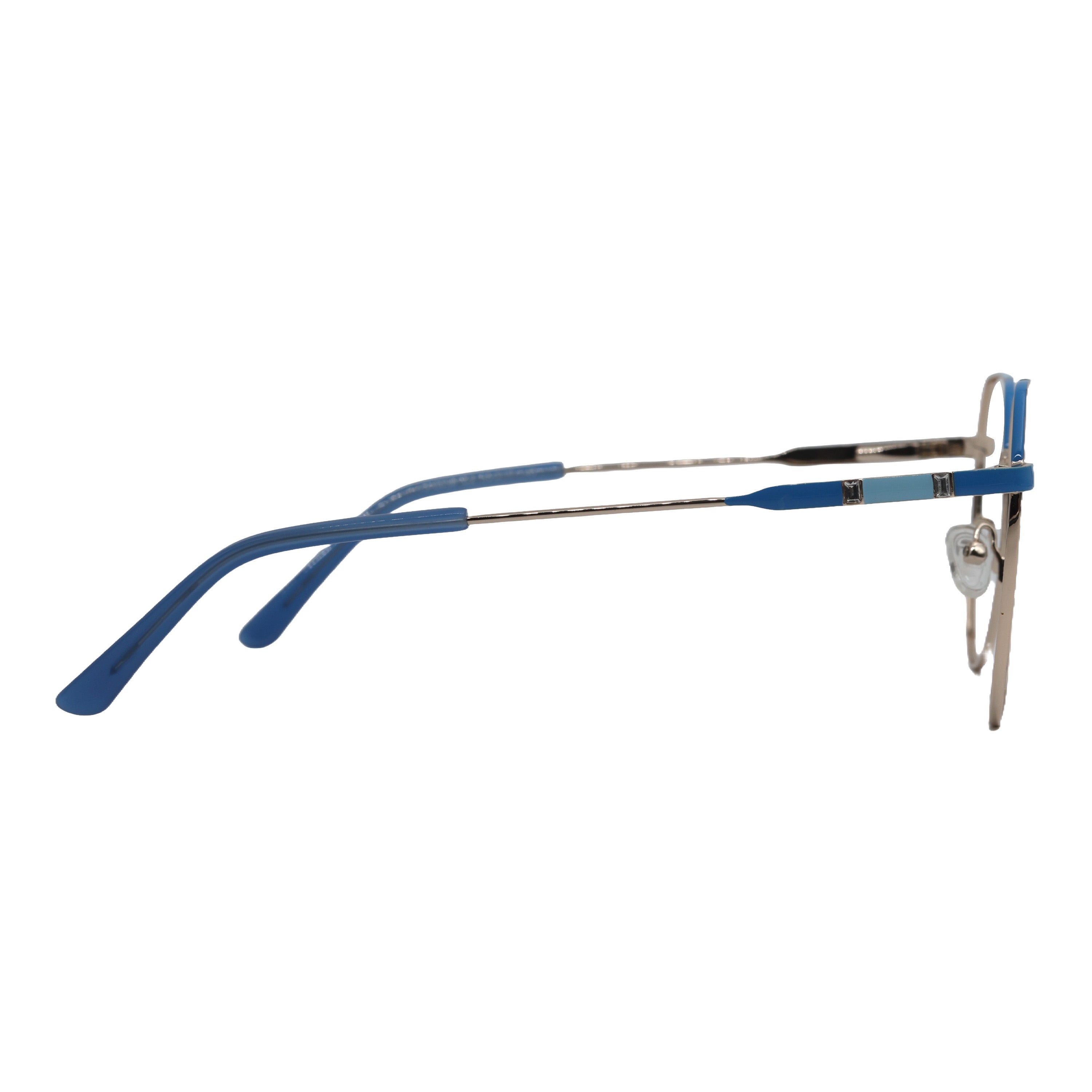 Golden and Blue Shade Metallic Hexagon Full Rim Frame