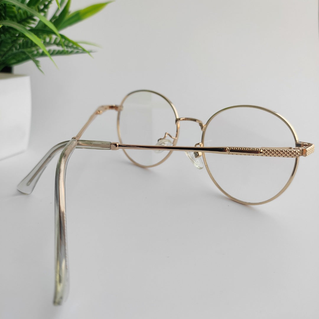 Metal round full rim frame golden & Black