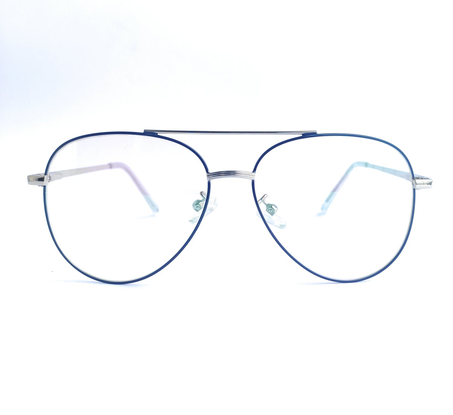 Aviator silver metal full rim frame