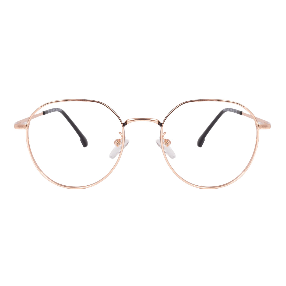 Round Golden & Black Full Rim Metal Frame