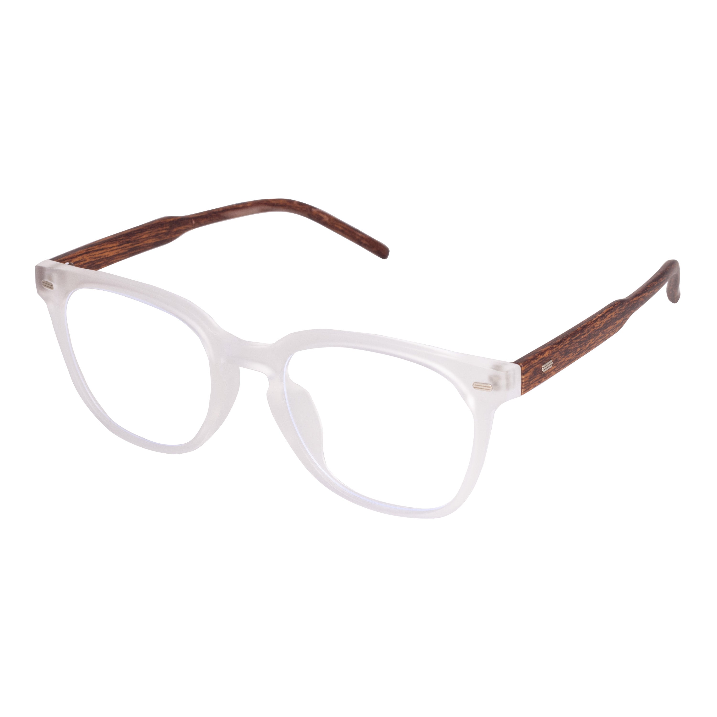 Matt White Full Rim Frame Wooden Side