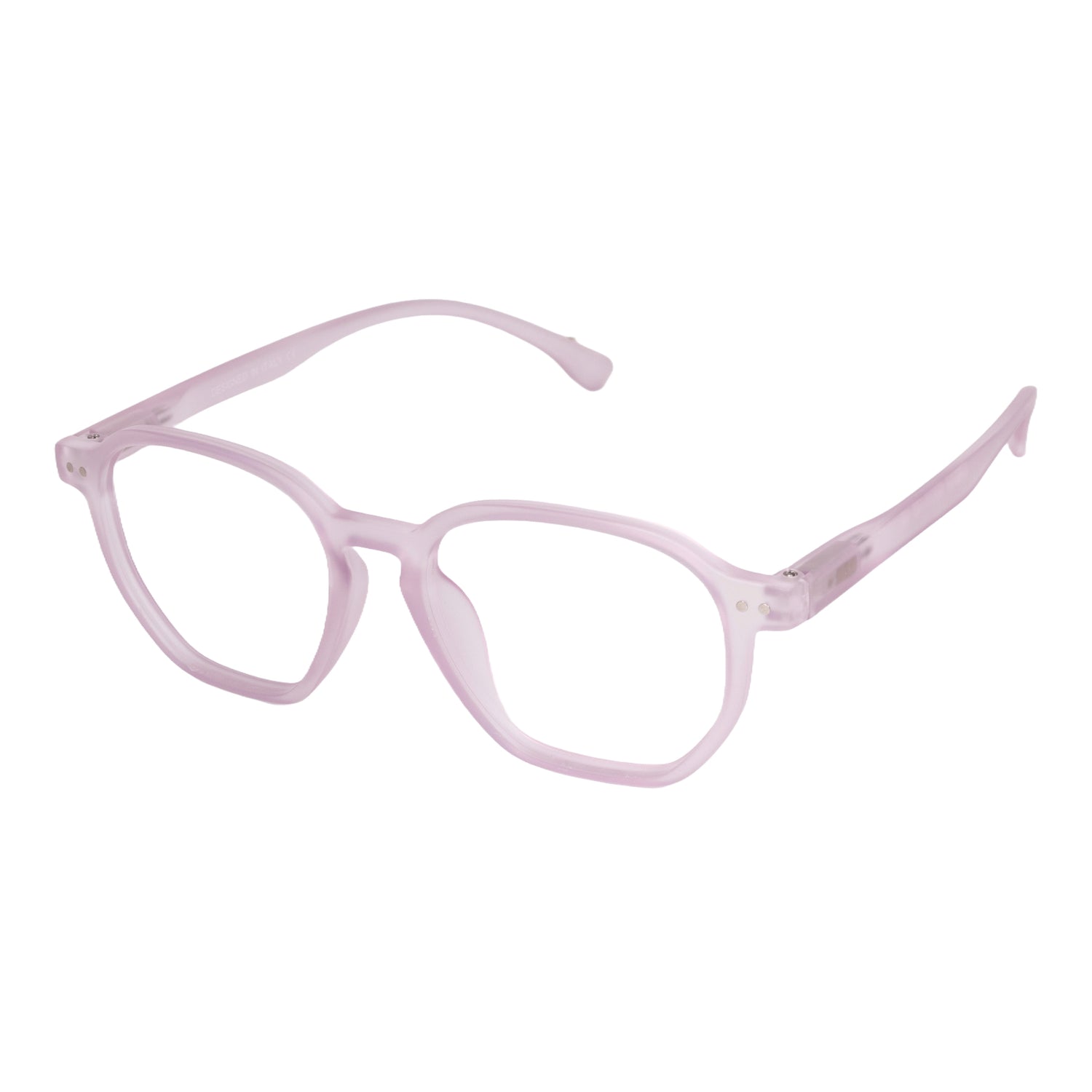 Hexagon matt pink full rim frame for female