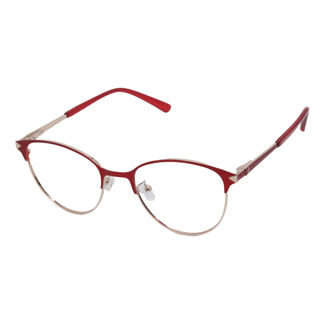 Red & golden Metal Full Rim Cat-Eye Frame