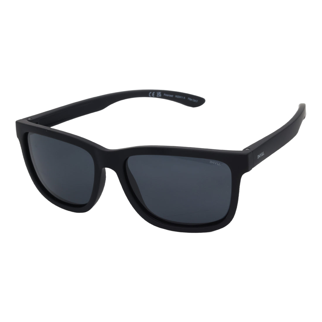 Black wayfarer Ray-Ban shape sunglasses | 100% uv Polorzied black tint