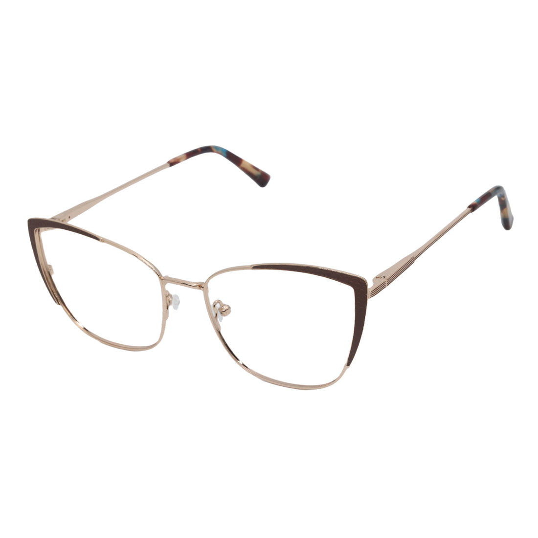 Cat-Eye Marble Side Metallic Full Rim Frame For women&