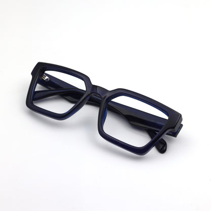 Oversized Blue glossy Full frame acetate