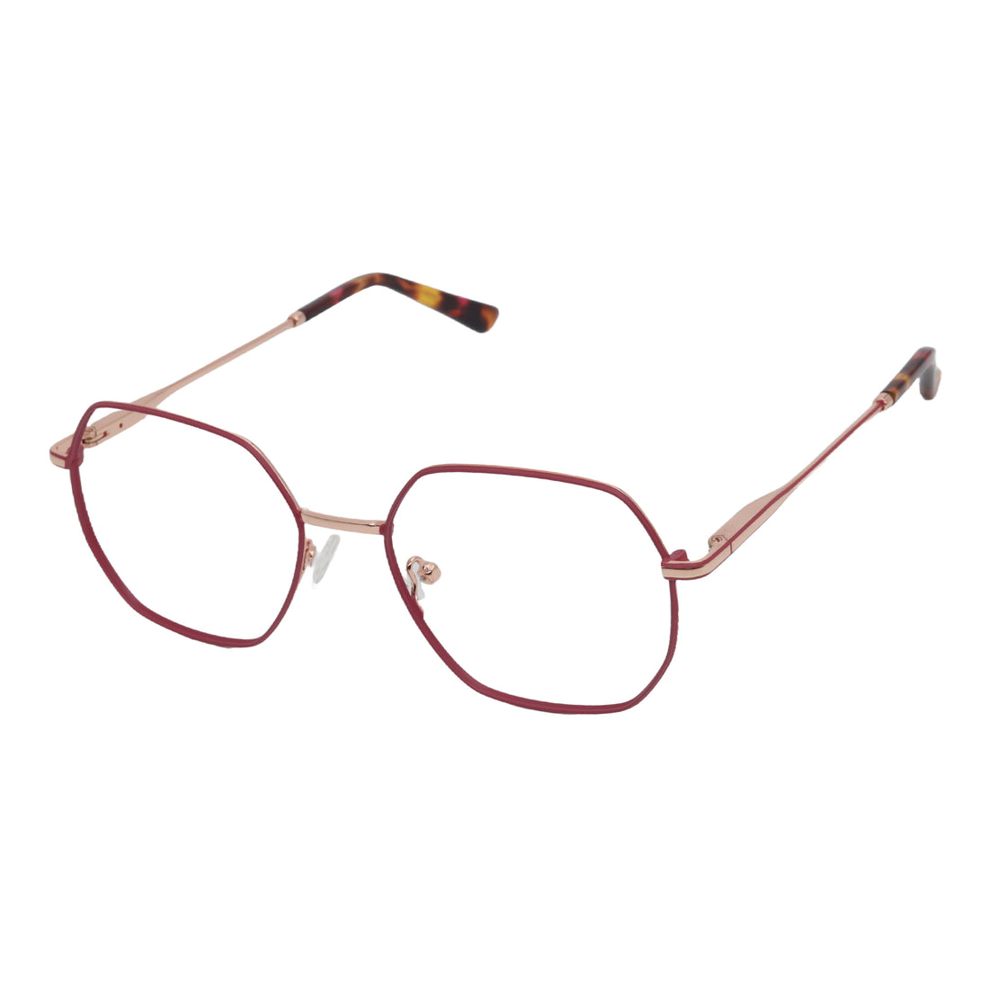 Matt pink Metal Hexagon Frame For women&