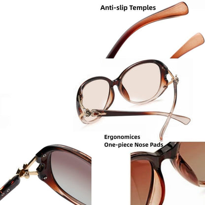 Oval trendy design brown sunglasses for women