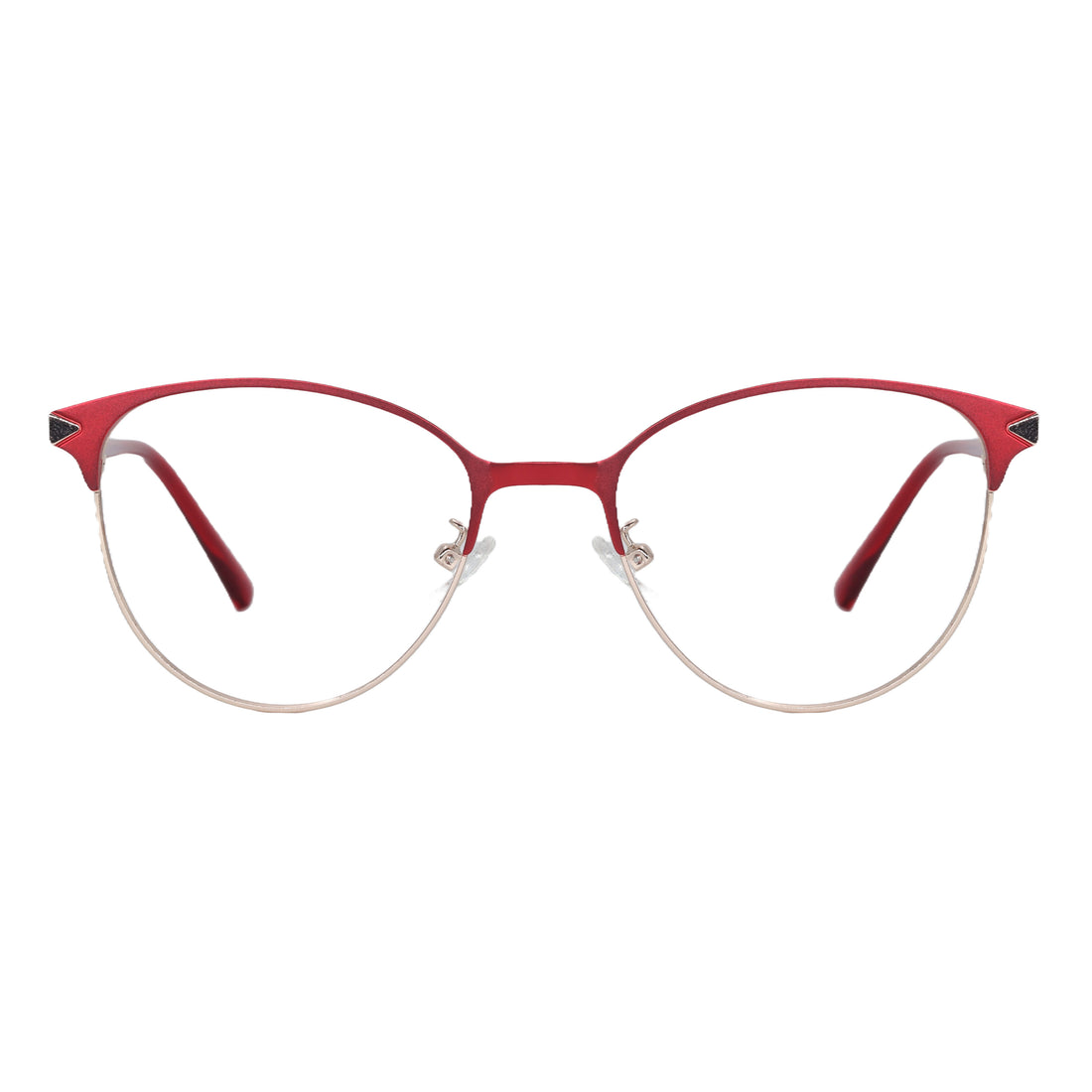Red & golden Metal Full Rim Cat-Eye Frame