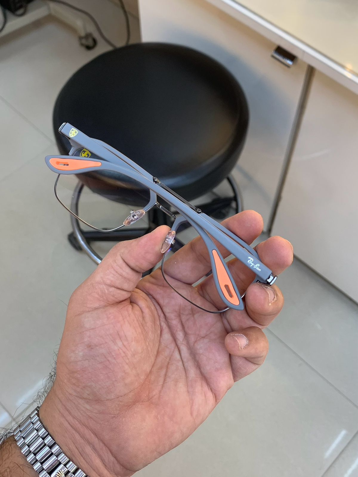 METAL Matt GREY BLUE CUT UV-400 Frame ( power lens Available)