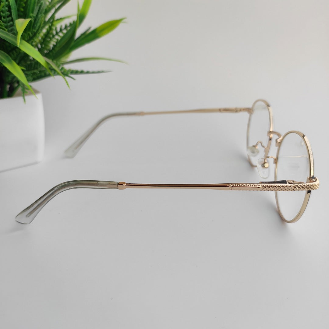 Metal round full rim frame golden & Black