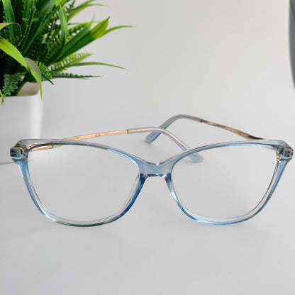 Blue transparency cat eye Full Rim frame