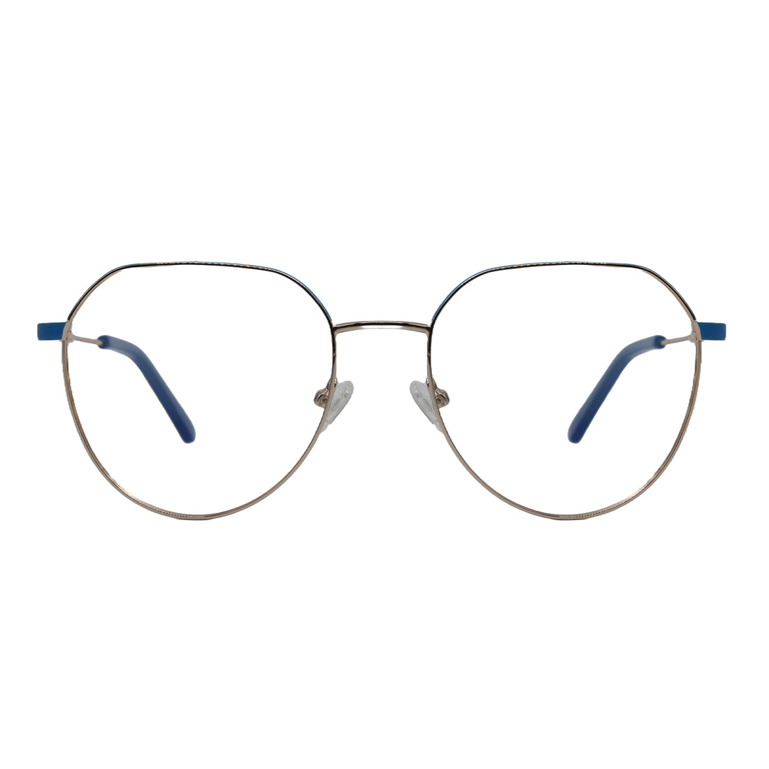 Golden and Blue Shade Metallic Hexagon Full Rim Frame