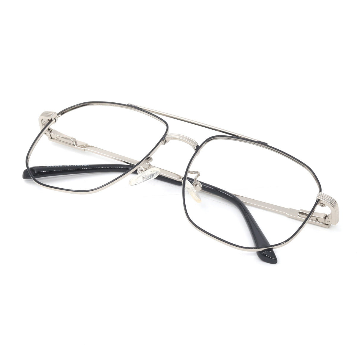 Metal Full rim square Frame for Men silver and Black colour