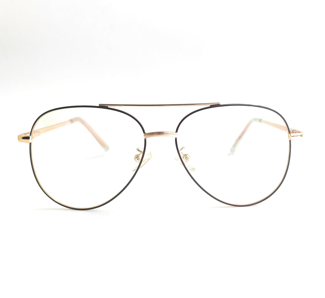 Golden black metal Aviator Full rim frame