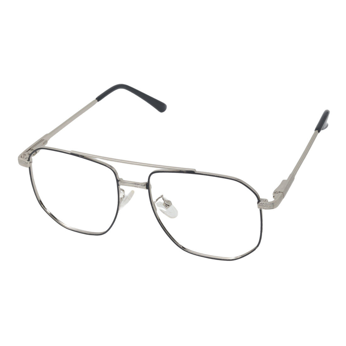 Metal Full rim square Frame for Men silver and Black colour